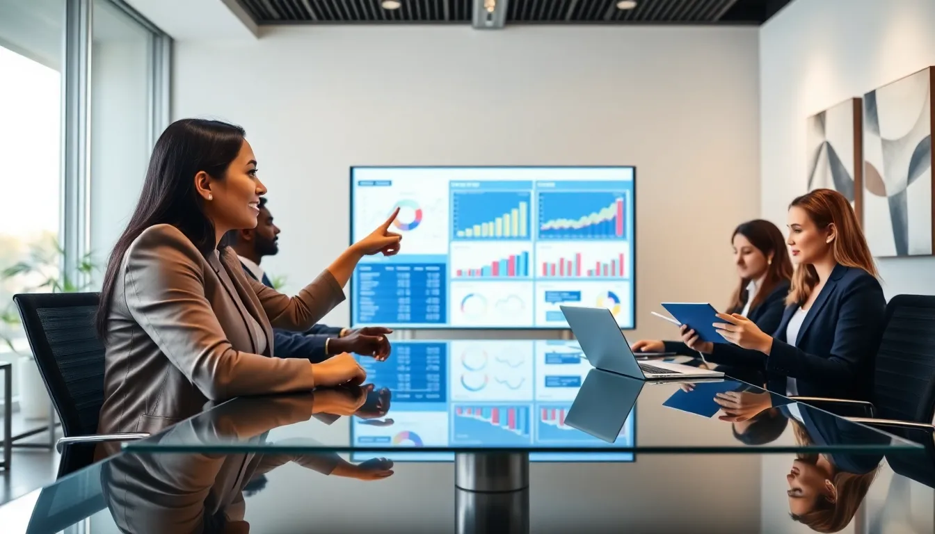 diverse professionals collaborating in a modern office setting.